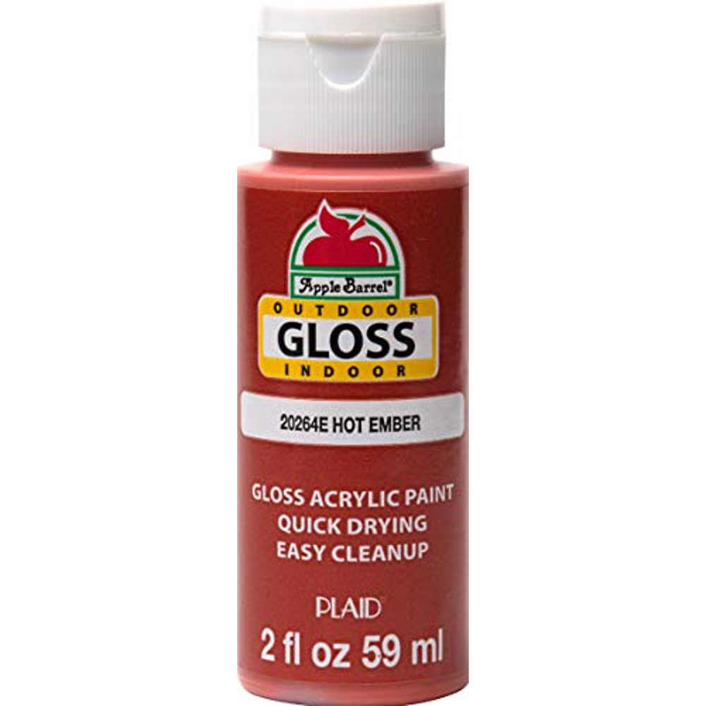 Apple Barrel Gloss Acrylic Craft Paint, 2 oz, Hot Ember