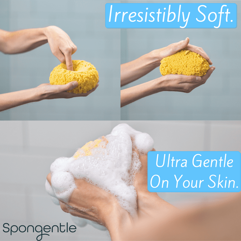 Spongentle Deep Cleansing Body Loofah Sponge Multiple Textures for Gentle  and Deep Exfoliation, 3-Pack