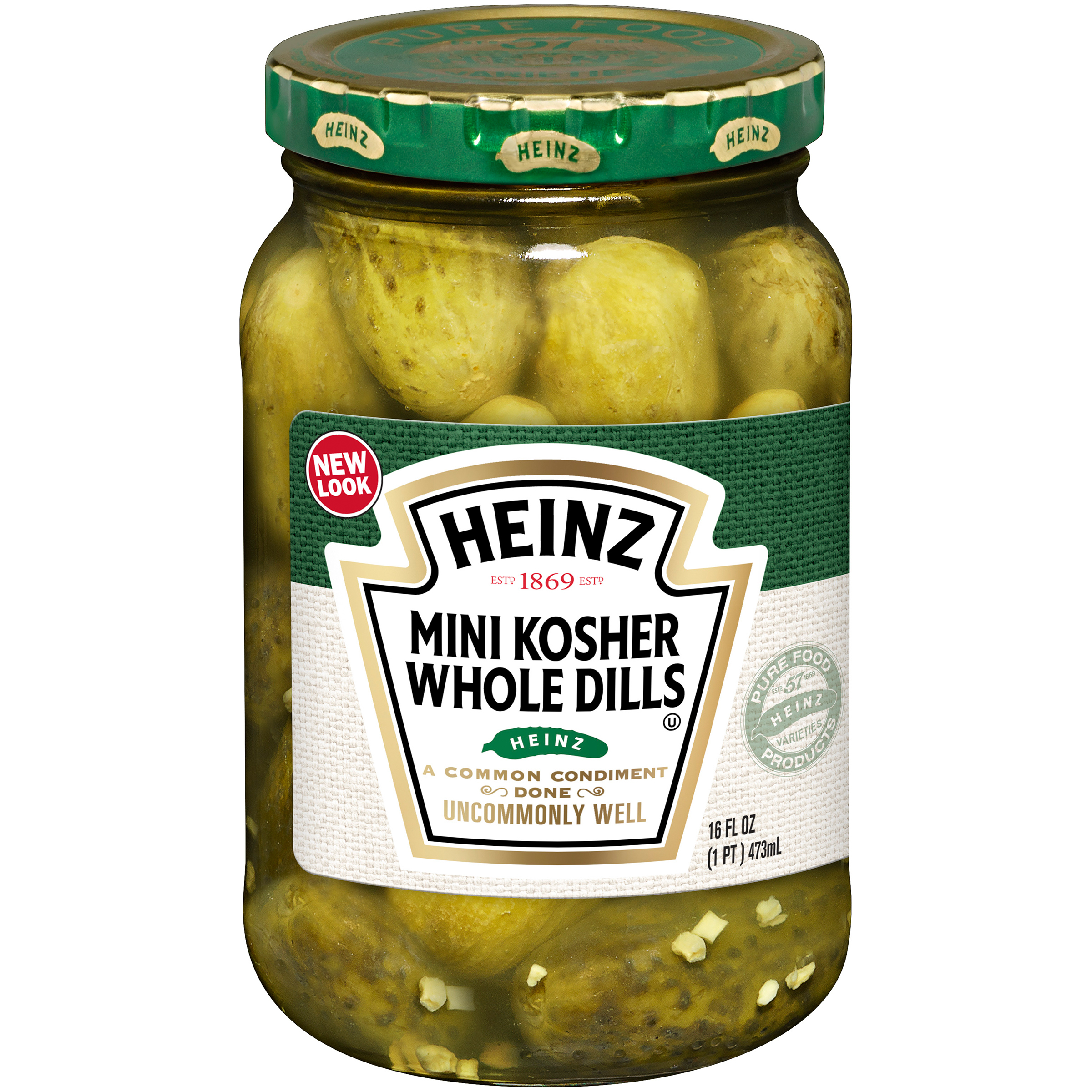 Heinz Mini Kosher Whole Dill Pickles 16 fl. oz. Jar