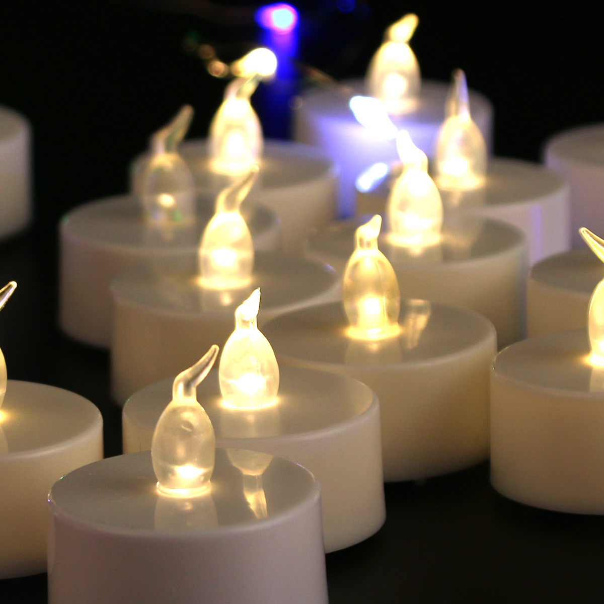 100 Pcs Tea Lights Flameless Candles Votive Candle LED TeaLight Fake Candles Battery Operated for Valentine Day Wedding Party Decorations