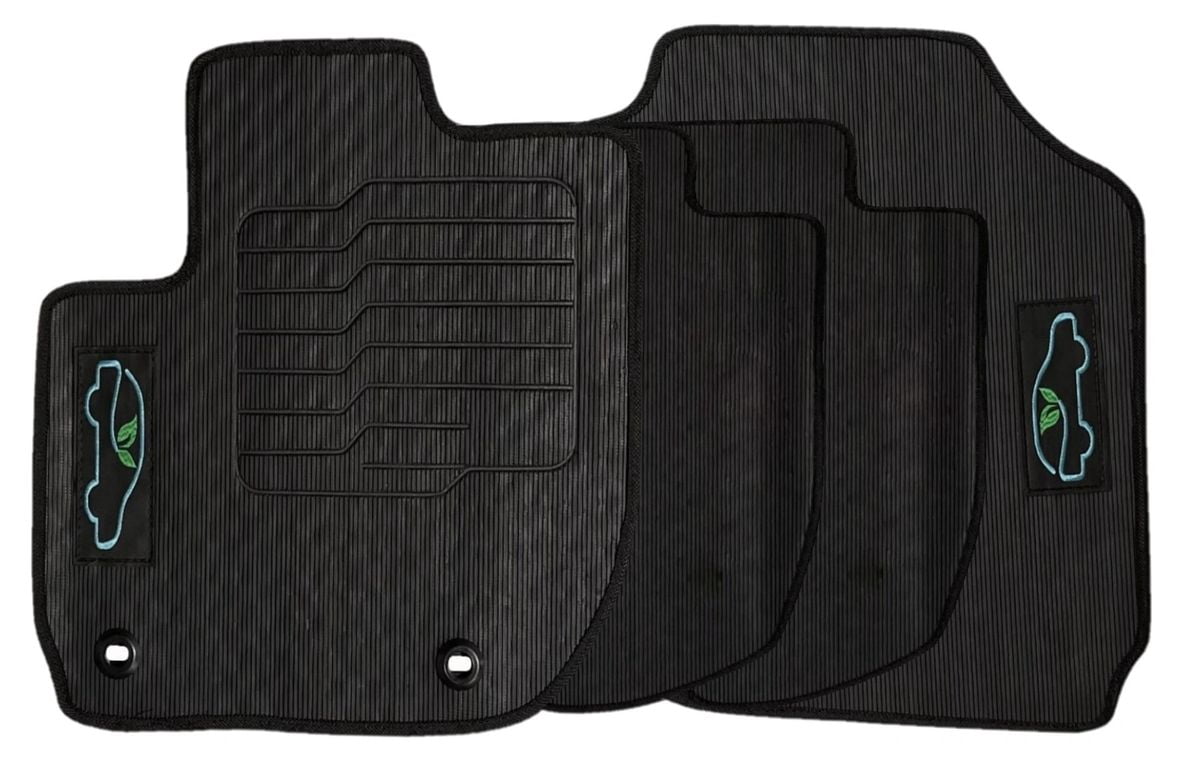 Floor Mats for 2016 to 2022 Honda HRV / 2015 to 2020 Honda Fit with Safety Locks, Front and Rear, Black, All-Weather - ecoMats