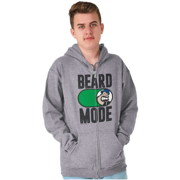 Beard Mode On Bluto Funny Bearded Zip Hoodie Sweatshirt Men Brisco Brands S