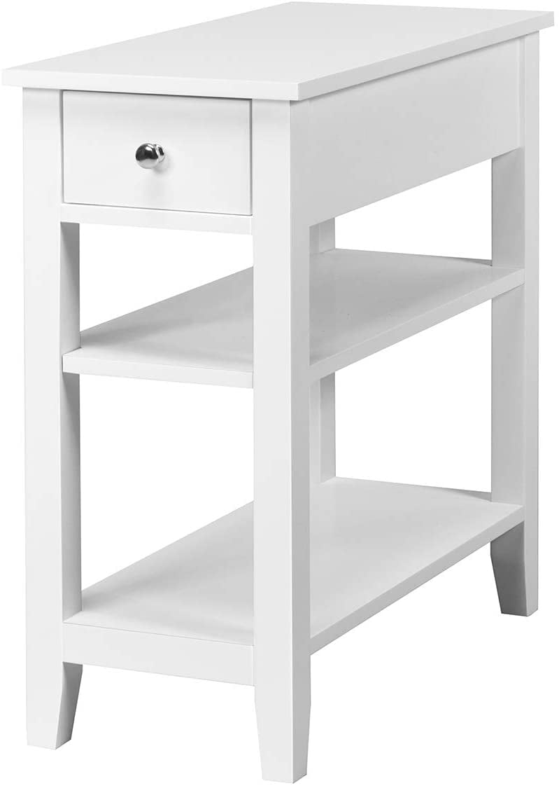 BBNBDMZ Narrow End Table Set of 2 Small Side Table with Drawer and