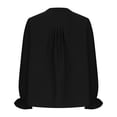 thumbnail image 5 of under $5 JINMGG Womens Tops,Women Blouse Tees Shirts Tops V-neck Pleated Long Sleeve Solid T-Shirt,Black L, 5 of 6