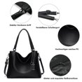 thumbnail image 2 of Bolso grande para mujer, bolso de mano, bolso de compras, bolso de hombro de cuero para mujer, bolso cruzado para mujer, bolso con asa de cuero sintético y billetera, juego de 2, 2 of 5