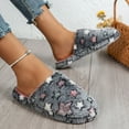 thumbnail image 5 of WOYY Women's Fuzzy Slippers Winter Warm Soft Soled Slippers Star Prints House Shoes, 5 of 7