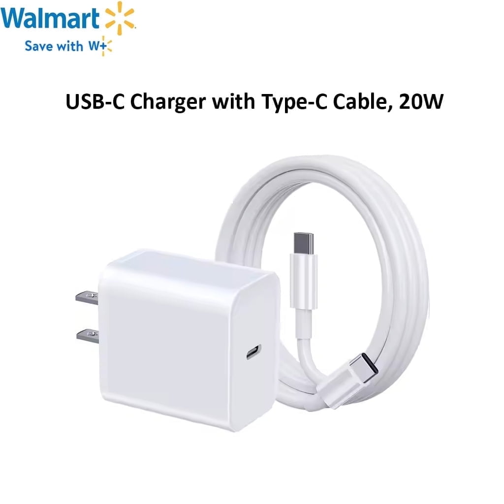 20W USB-C Fast Charger with Type-C Cable – Compatible with iPhone, iPad & Android Devices