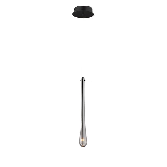 ET2 Lighting E24211-138BK Stillo - 1.5W 1 LED Mini Pendant-18 Inches Tall and 2 Inches Wide Black