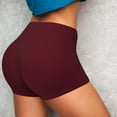 thumbnail image 4 of Naloa Maroon Biker Shorts for Women Seamless Scrunch Short Women’s Yoga Shorts for Gym Running Sport Shorts-Small, 4 of 8