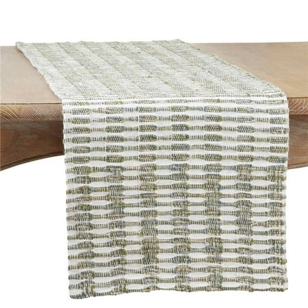 

Saro Lifestyle 852.G1690B 16 x 90 in. Lined Design Woven Table Runner Gray