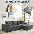 thumbnail image 4 of Gaderth 109 Inch Modular Sectional Sofa, Frameless L Shaped Deep Seat Corduroy Couch, No Assembly Compressed Package Convertible Floor Sofa for Living Room, Bedroom, Apartment, 4 of 9