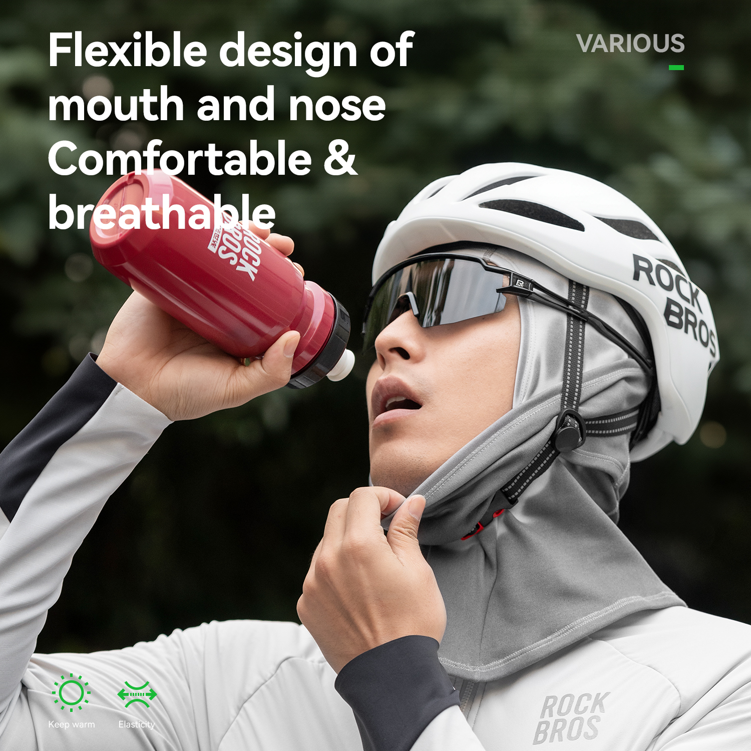 ROCKBROS Winter Fleece Head Covers Cycling Balaclavas Thermochromic Full-streth Comprehensive Protection Breathable Face Cover