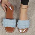 thumbnail image 5 of Juebong Sandals clearance Boho Slide Sandals for Women Girls Dressy Low Wedge Sandal Casual Open Toe Flat Sandals Summer Beach Slip on Sandals Platform Sandals, 5 of 5