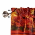 thumbnail image 5 of Fall Valances for Windows, Sunset Forest Red Leaf Autumn Rod Pocket Short Window Valance Curtains Holiday Window Treatment for Kitchen Living Room Bathroom, 42"x12", 5 of 6