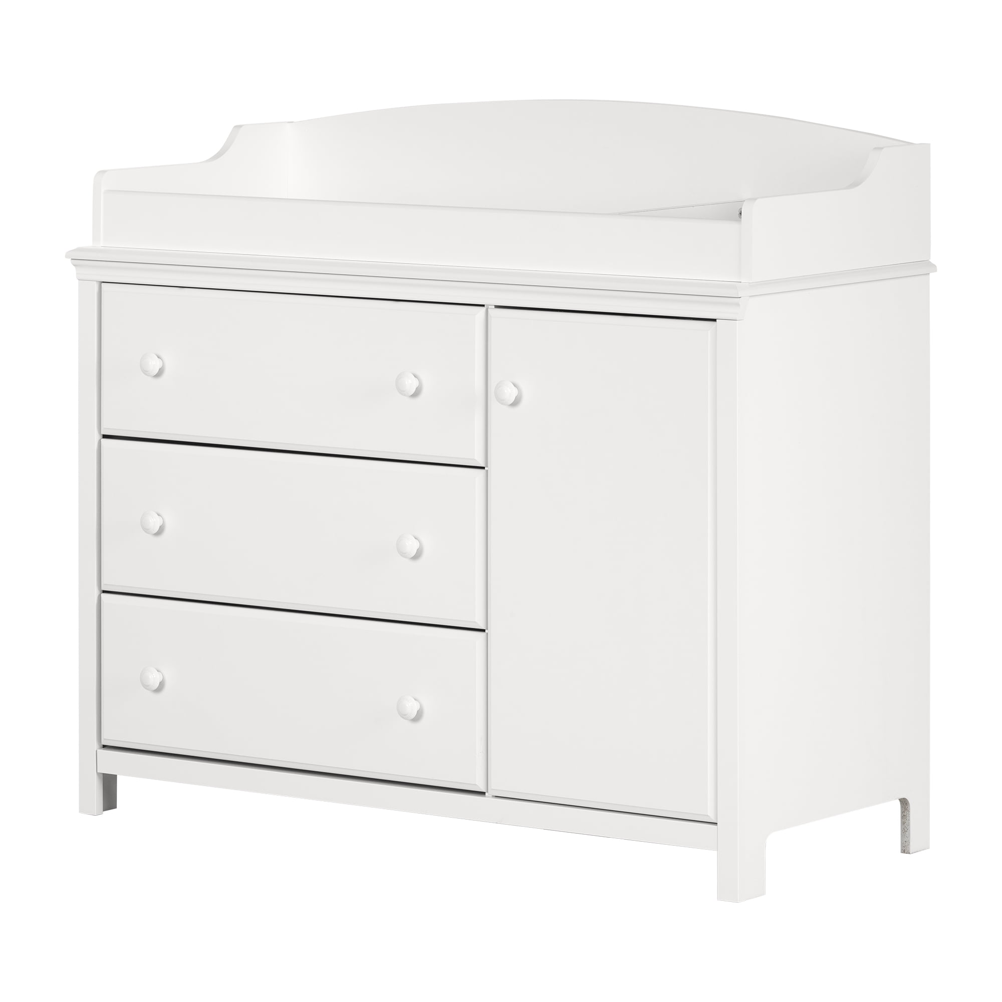 South Shore Cotton Candy Changing Table with Station for Infant, in Pure White