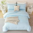 thumbnail image 2 of RYNGHIPY 3Pcs Full Size Comforter Set for Kids Pom Fringe Light Blue Bedding Set for Girls Soft Boho Comforter Bed Set with 1 Comforter and 2 Pillowcases(Light Blue,Full), 2 of 7