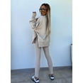 thumbnail image 4 of Primavera Verano 2024 camisa nueva casual suéter holgado pantalones ajustados conjuntos de traje de 2 piezas para mujeres conjuntos de pantalones de 2 piezas, 4 of 5