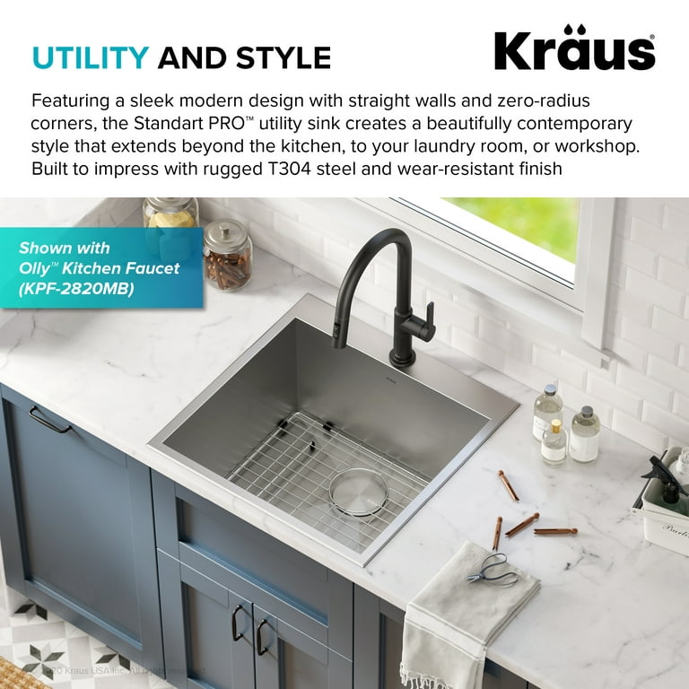 Kraus Standart Pro 22 Dual Mount Drop