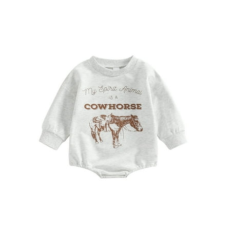 

AMILIEe Newborn Baby Boy Girl Cow Print Sweatshirt Romper Bodysuit Sweater Clothes