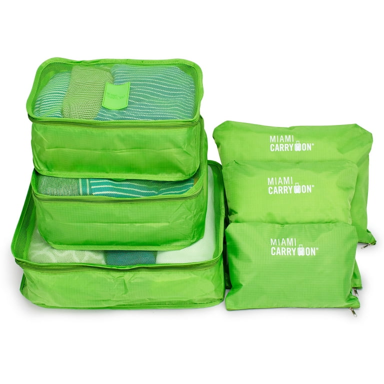Miami Carryon TL6SBGGR Packing Cubes Travelers Luggage Organizer Kit Green  