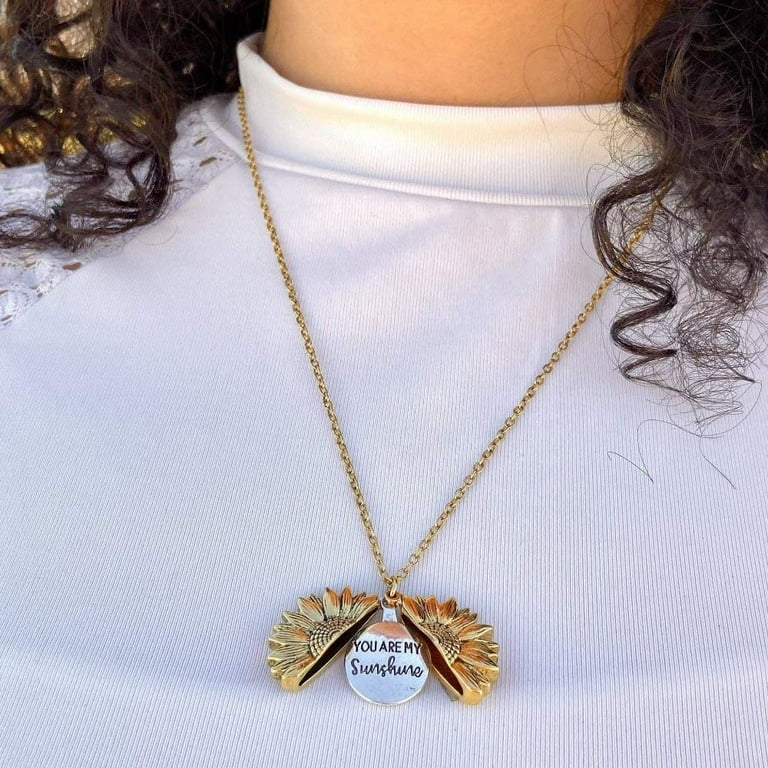 Sunflower best 2024 friend necklace