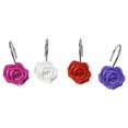 thumbnail image 5 of 12 PCS Home Fashion Decorative Anti Rust Shower Curtain Hooks Rose Design Shower Curtain Rings Hooks (RED), 5 of 11