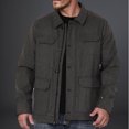 thumbnail image 2 of Fashion Plus Size Jackets for Mens Fall Multiple Pockets Button Zipper Windbreaker Solid Long Sleeves No Hat Casual Loose Coat, 2 of 8