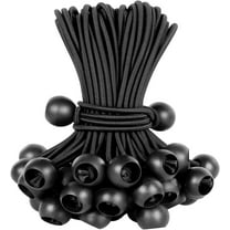 20 Pack Bungee Balls, Black Ball Bungee Heavy Duty Heavyweight 6 inches Tarp Bungee Cords, Weather Resistant Tie Down Strap for Camping, Shelter, Cargo,Tent Poles UV Resistant