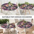thumbnail image 7 of Round Fitted Tablecloth with Elastic Edges Fits 36"-44" Round Tables Pioneer Colorful Floral Waterproof Table Cover Washable Indoor and Outdoor for Party Kitchen Dinner Banquet Patio Picnic, 7 of 7