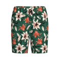 thumbnail image 4 of Wukai Lilies Flowers Men’s Short Pajama Pants With Pockets Soft Sleep Pj Shorts for Men-Medium, 4 of 6