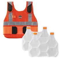 Ergodyne Chill-Its® 6215 Premium FR Phase Change Cooling Vest with Packs, Orange, L/XL