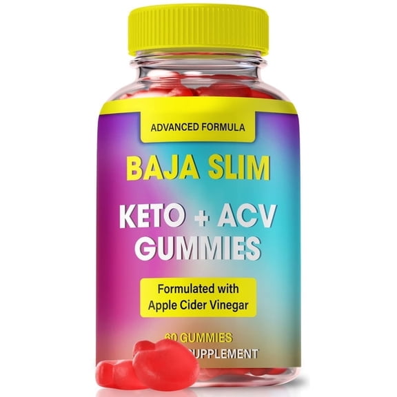 Baja Slim Keto ACV Gummies, Official BajaSlim Keto Plus ACV Gummy S, Keto ACV Supplement, Premium Apple Cider Vinegar, All Natural Wellness, Gomitas De Keto (60 Gummies)