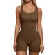 thumbnail image 3 of Ropa de yoga de una pieza sin costuras para mujer, pantalones cortos de una pieza con cuello cuadrado y lavado de arena para yoga y fitness, 3 of 4