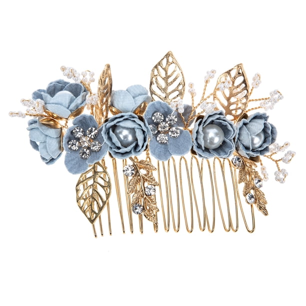 Peineta de flores para el cabello, elegante peineta lateral para novia, peineta para el cabello de boda, tocado