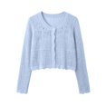 thumbnail image 5 of PBFRDSJ Long Sleeve Cardigan for Women Knit Crochet Button Down Sun Protection Cover Up Trendy Summer Sweaters for Casual Vacation, 5 of 6