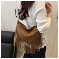 thumbnail image 3 of Sunyuer Fringe Purses for Women, Vintage PU Leather Tassel Purse Hobo Bag, Gothic Punk Studded Crossbody Bag Shoulder Bag, 3 of 11
