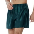 thumbnail image 4 of Onimisc Men's Silky Satin Boxers Shorts Elastic Waist Underwear Pajama Bottom Shorts with Button Fly, 3 Pack, 4 of 8