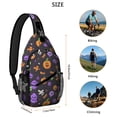 thumbnail image 5 of Sling Backpack,Cute Halloween Icons Pattern Sling Bag with Water Bottle Holder,Waterproof Sling Bag for Men/Women with Headphone Jack for Hiking,Travel, 5 of 6