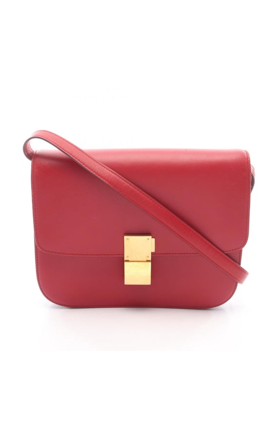 Pre-Owned Celine Classic Box Medium Shoulder Bag/Handbag, Leather, Women's, Red