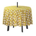 thumbnail image 1 of Vargottam Indoor/OutdoorRoundTablecloth 58 InchTablecloth With Umbrella Hole & Zip, Waterproof TableCloth, TableCovers For Backyard Table -Yellow, 1 of 7