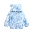 thumbnail image 2 of XXWXYD Kids Girls Toddler Hooded Jacket Fleec𝖾 Lined Sweatshirt Cute 𝖡ear Ears Fuzzy Zip Up Ted𝖽y Coat Winter Hoodie Outerwear Ears Jacket Fuzzy Hoodie, 2 of 8