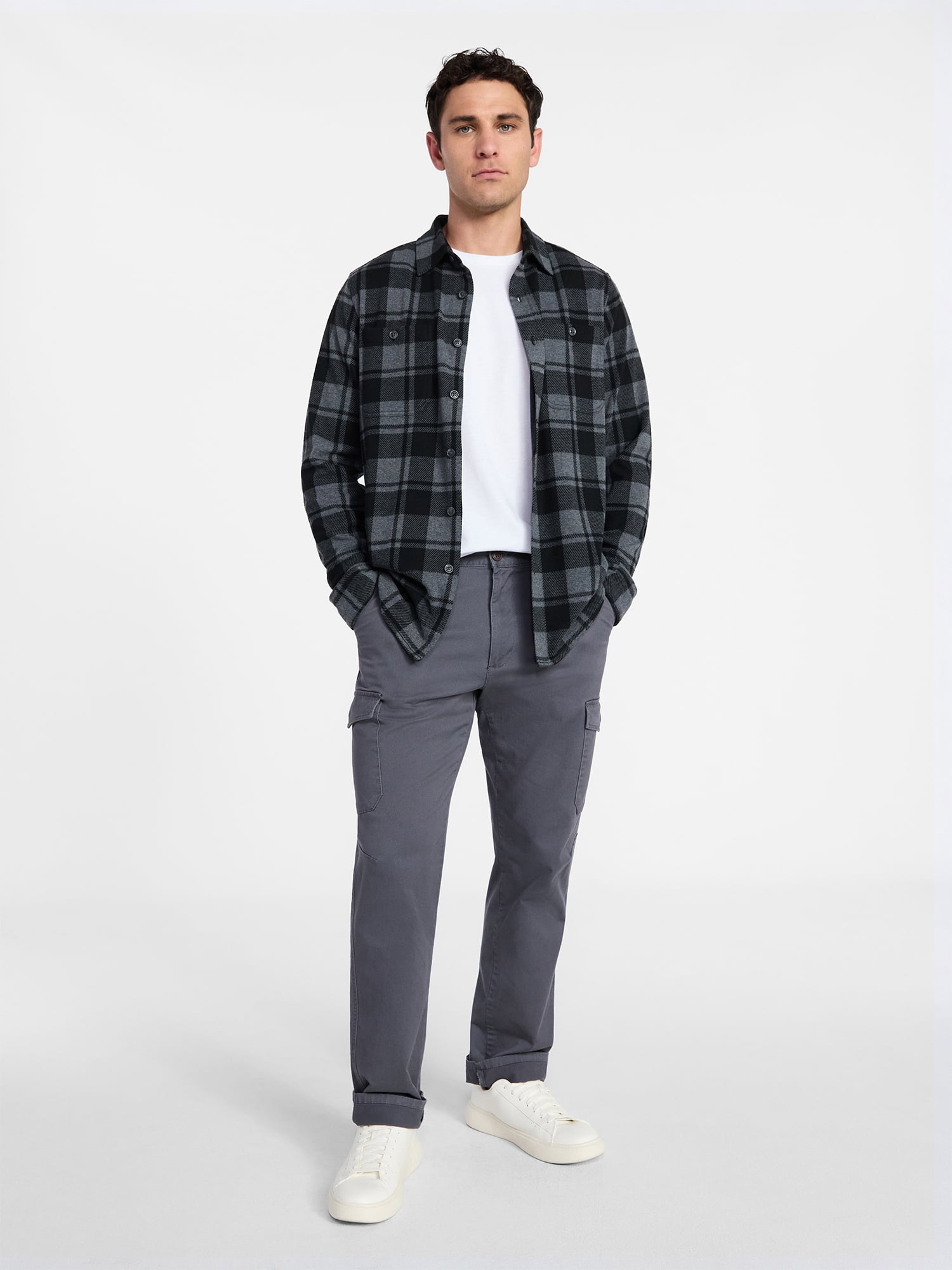 George Men's & Big Men's Knit Overshirt with Long Sleeves, Sizes S-3XL
