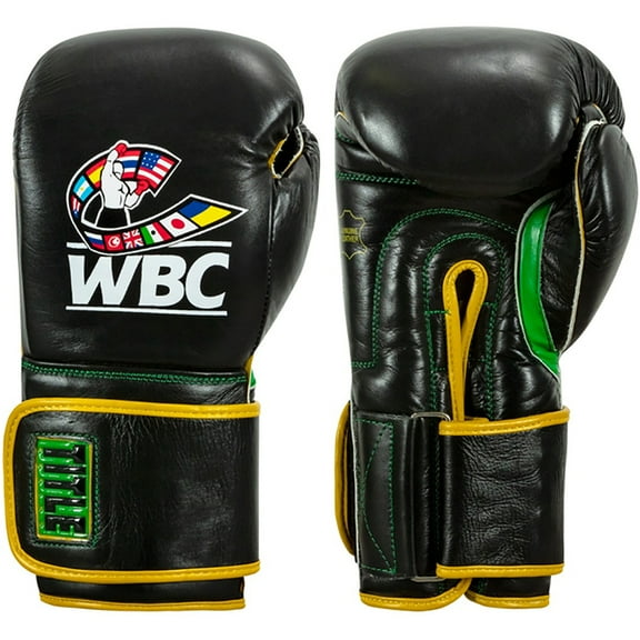 Title Boxing WBC Hook and Loop Bag Gloves - 14 oz. - Black/Green