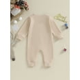 thumbnail image 5 of Newborn Baby Christmas Long Sleeve Rompers 3M 6M 12M 18M Newborn Casual Fuzzy Letter Round Neck Bodysuit Infant Loose Fit Jumpsuits, 5 of 9