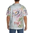 thumbnail image 3 of Yiaed Vintage Rose Print Mens Casual Wrinkle Free Shirts Short Sleeve Button Down Summer Stretch Dress Shirt-, 3 of 5