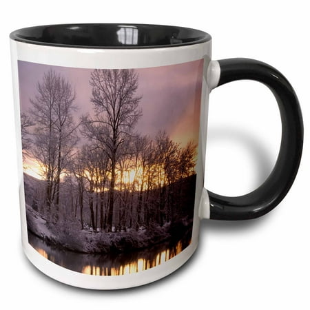 

3dRose Sunset Snoqualmie River Washington - US48 JDA0070 - Janell Davidson - Two Tone Black Mug 11-ounce