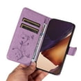 thumbnail image 2 of Allytech Wallet Case for Samsung Galaxy Note 20 Ultra, PU Leather Butterfly Embossed Slim Flip Cover for Girls Women Shockproof Cards Holder Hand Wrist Phone Case for Galaxy Note 20 Ultra - Purple, 2 of 8