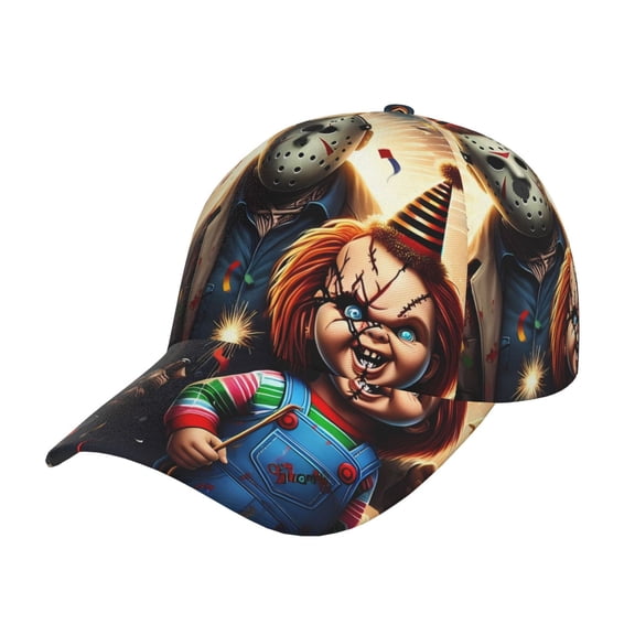 Saiise Men Women Chucky R Print Sported Baseball Cap Adjustable Golf Cap Dad Hat Outdoor for Running Workouts and Outdoor Activities All Seasons