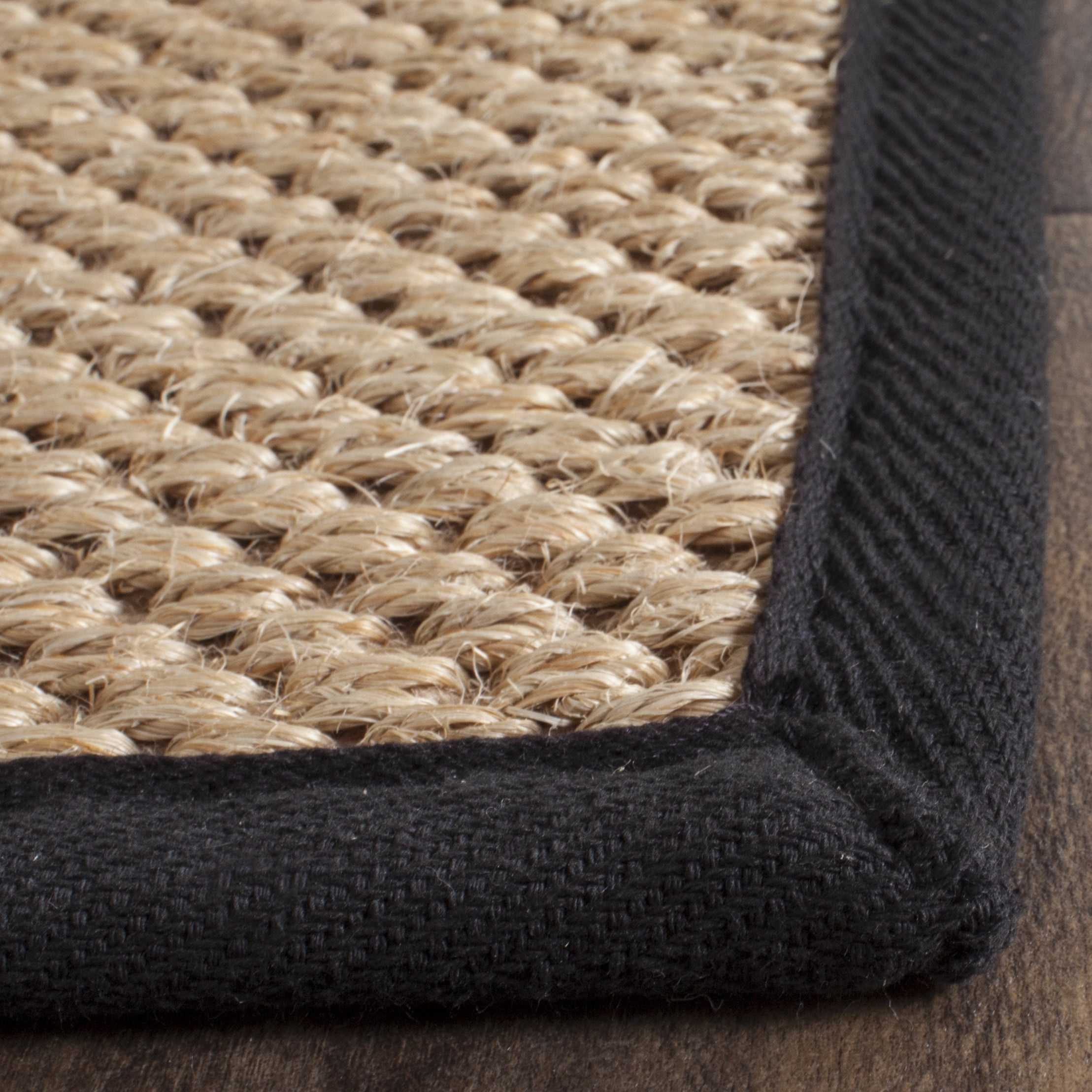 Safavieh Natural Fiber Jovana Solid Runner Rug, Maize/Black, 2'6" x 8'