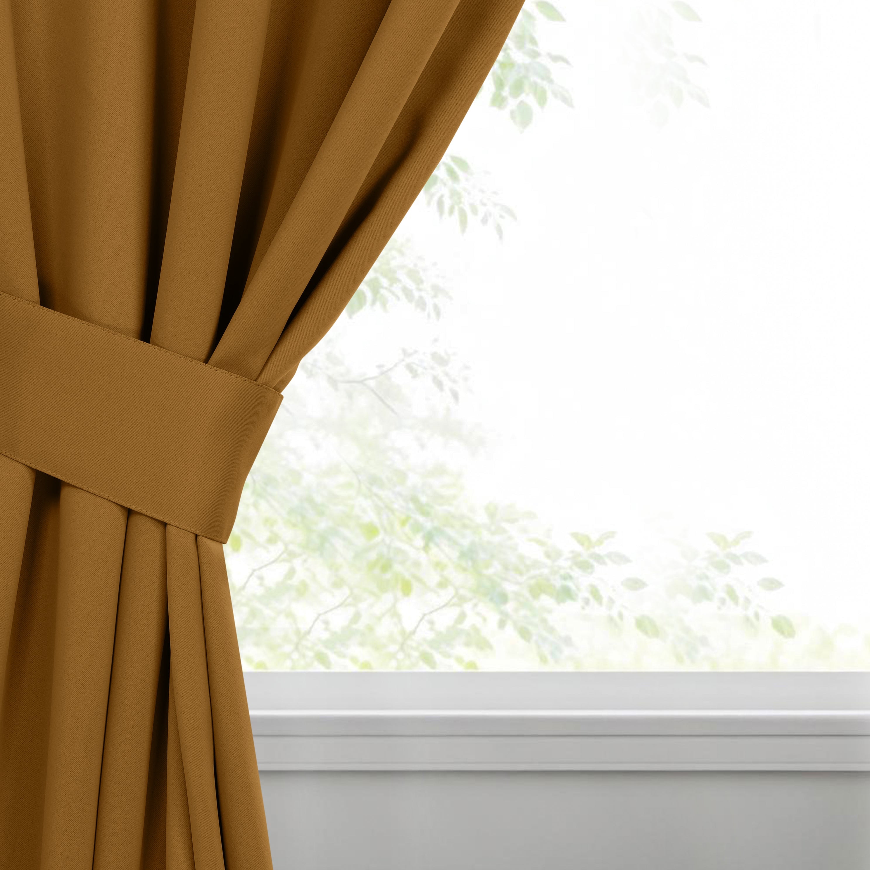 Superior Blackout Solid Light Filtering Grommet Curtain Panel Set, 46" x 84", Caramel Brown